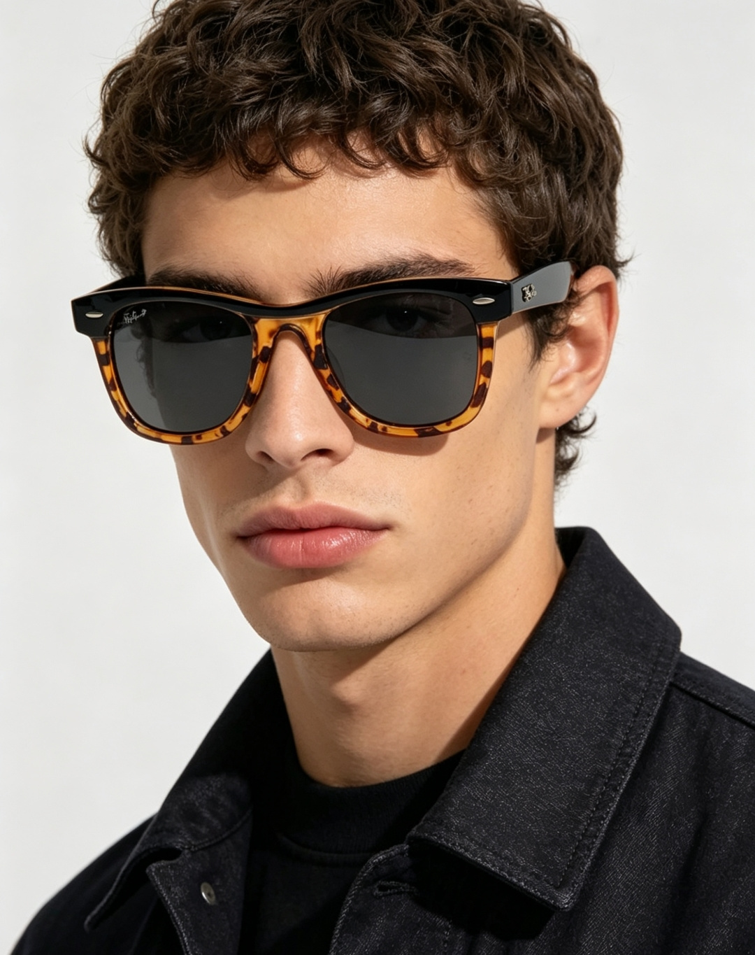RayBan雷朋 2026新款撞色经典框墨镜✨ 经典Wayfarer复古方型镜框，黑白极简撞色设计，高级