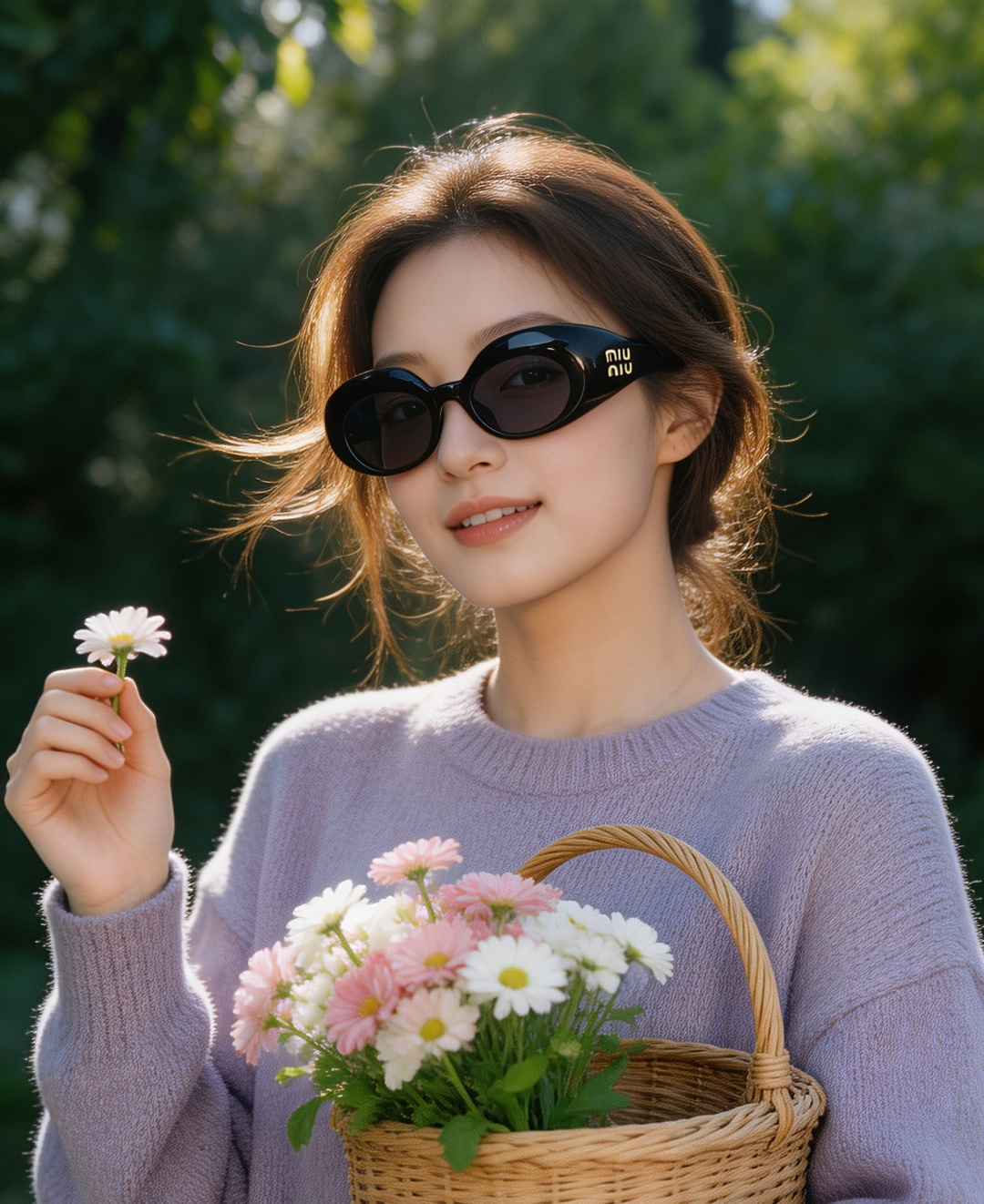 Miumiu缪缪 2026款猫眼墨镜女士优雅复古太阳眼镜时尚高级感遮阳 椭圆大镜框，自带Y2K千禧辣妹滤