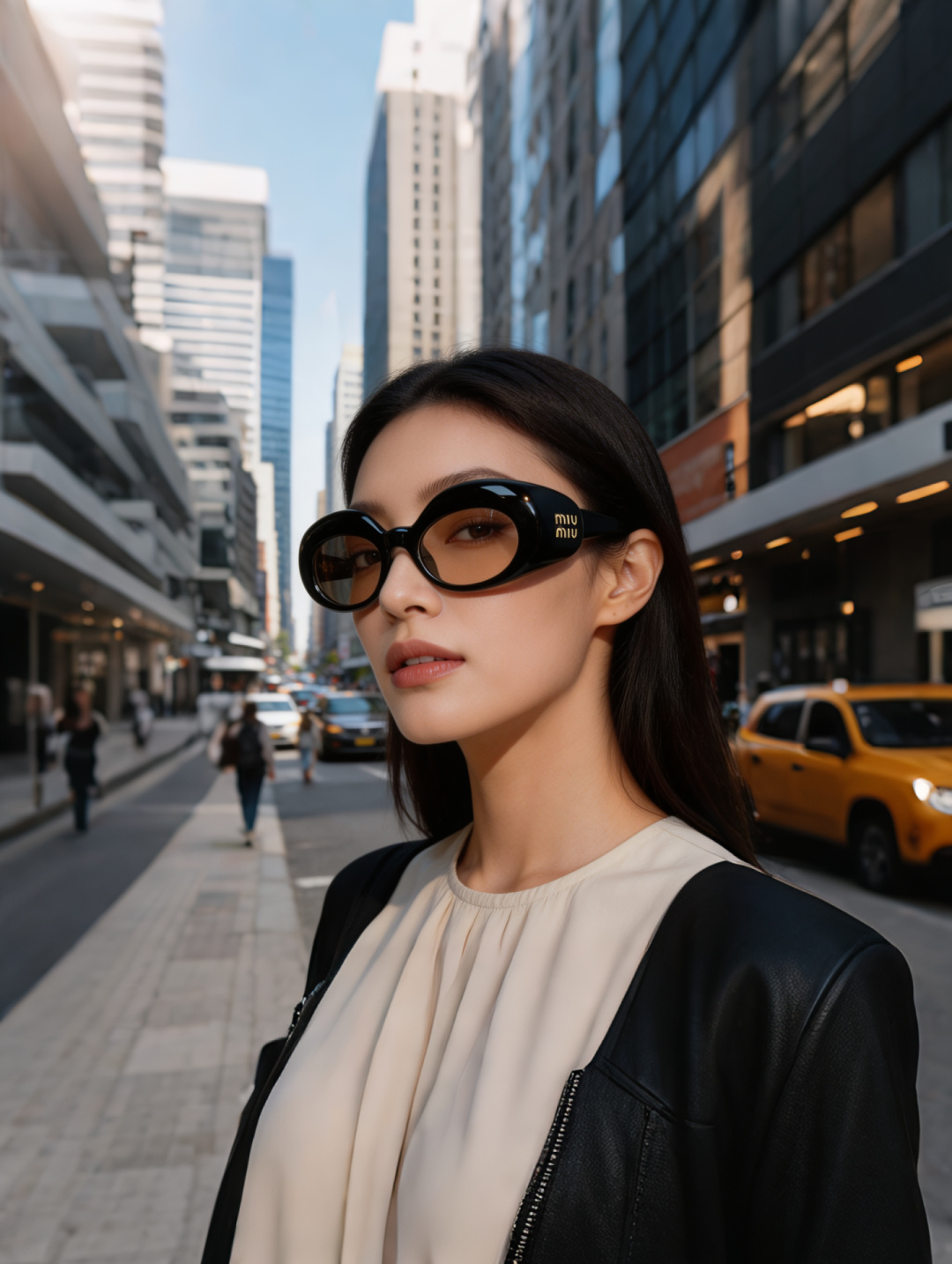 Miumiu缪缪 2026款猫眼墨镜女士优雅复古太阳眼镜时尚高级感遮阳 椭圆大镜框，自带Y2K千禧辣妹滤