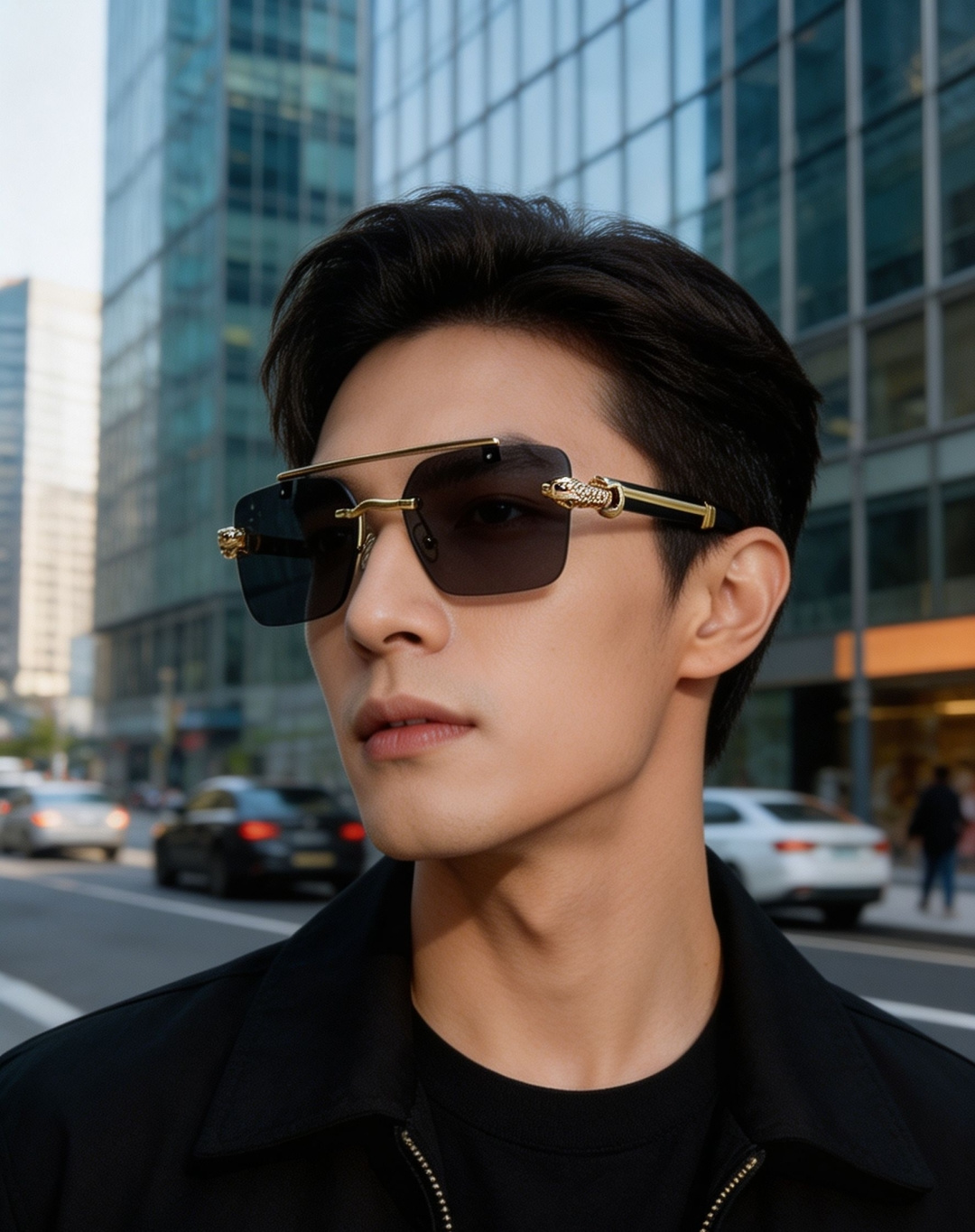 NO:826990,Cartier | Cheetah Series Frameless Sunglasses Light luxury men's aura artifact, classic cheetah totem, wear the French aristocratic luxury directly on the face, a must-have accessory for high-end men with iconic cheetah elements, temples three-dimensionally carved cheetah heads, gilded texture is delicate and exquisite, full of recognition, symbolizing courage and aura, with a boss style Unisex glasses, sunglasses, sunglasses, glasses, cartier, cartier19860909Cartier卡地亚｜猎豹系列无框墨镜 轻奢男士气场神器,经典猎豹图腾,把法式贵族奢华感直接戴在脸上,高阶男士必备配饰标志性猎豹元素,镜腿立体雕刻猎豹头,鎏金质感细腻精致,辨识度拉满,象征果敢与气场,自带大佬风范 男女通用眼镜墨镜太阳镜,眼镜,cartier,cartier,glasses
