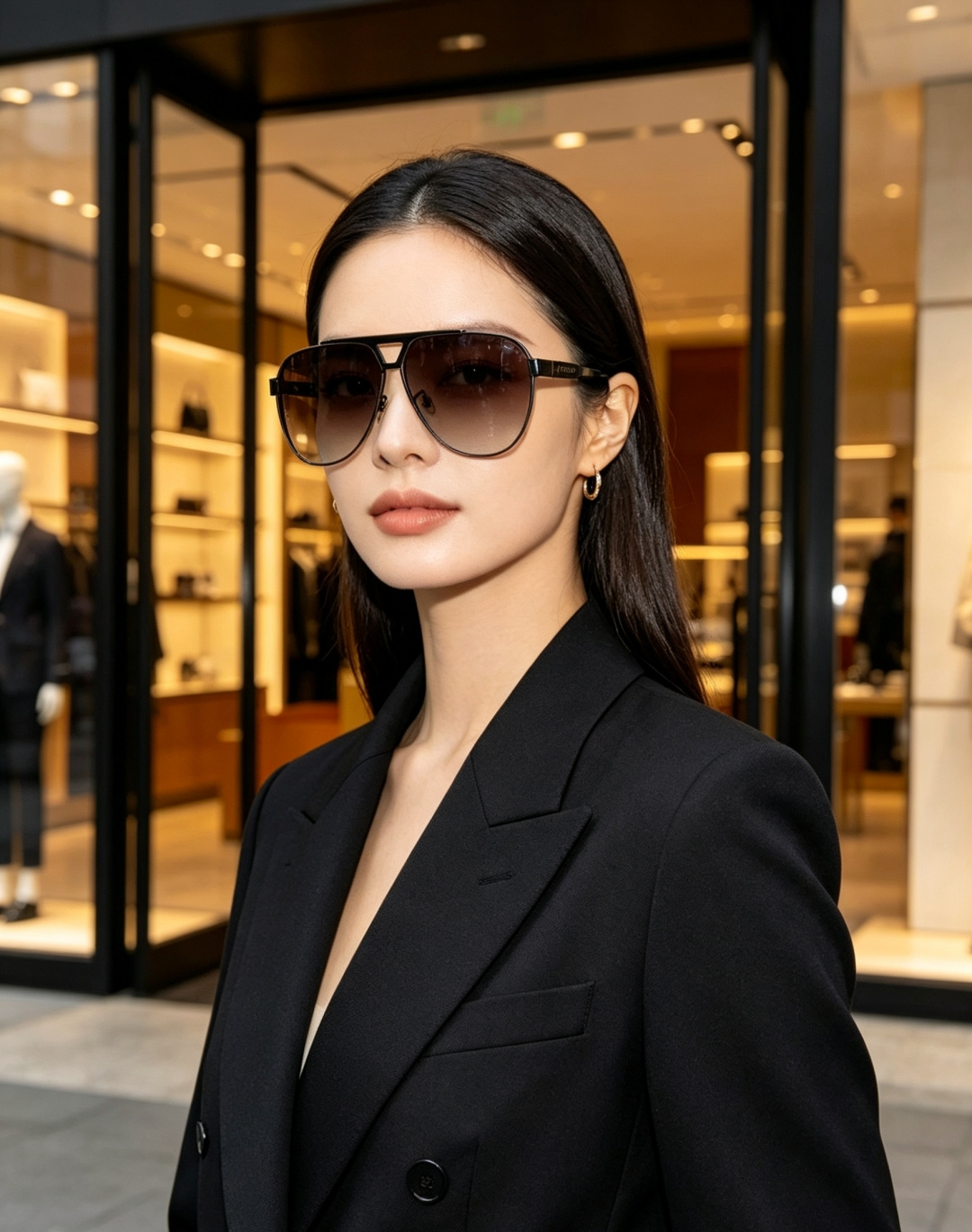 Louis Vuitton 路易威登 经典双梁飞行员镜框，利落金属线条利落大气，上脸修饰脸型，利落显脸小，自带高级酷感，