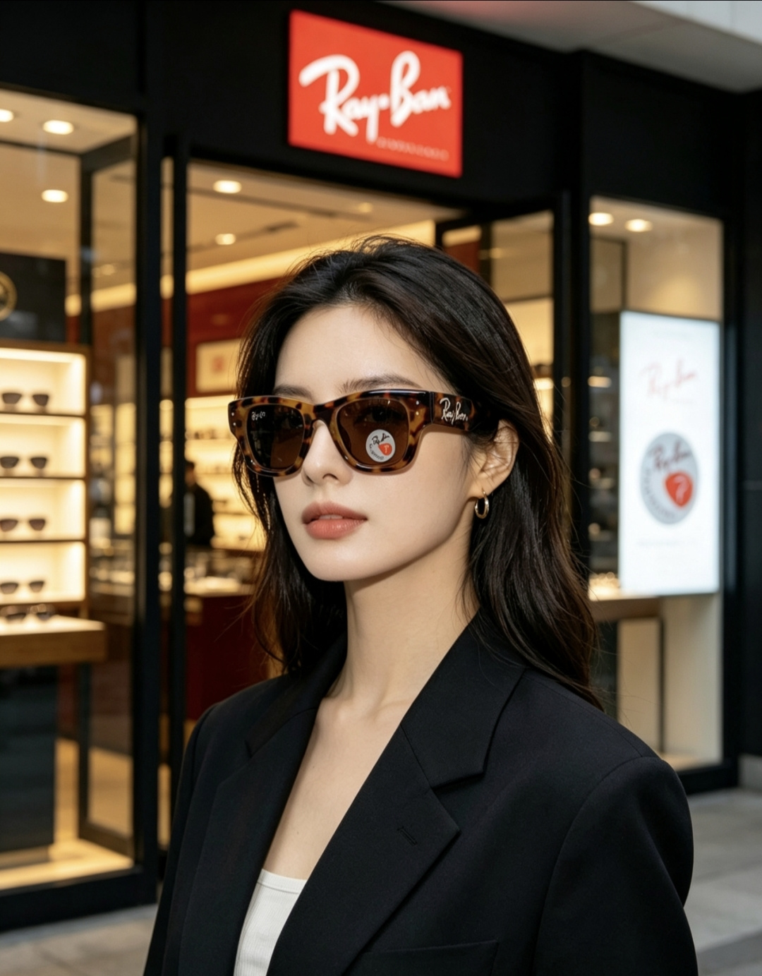 RayBan雷朋 ASAP ROCKY联名带钻款Puffer方形男女款太阳镜0RB4940B Size: