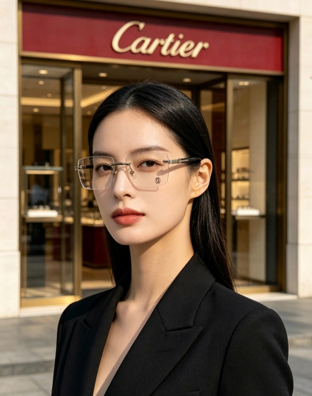 Cartier卡地亚｜轻奢无框商务男女墨镜，无框切边高级设计，利落极简线条，弱化镜框厚重感，上脸轻盈不压