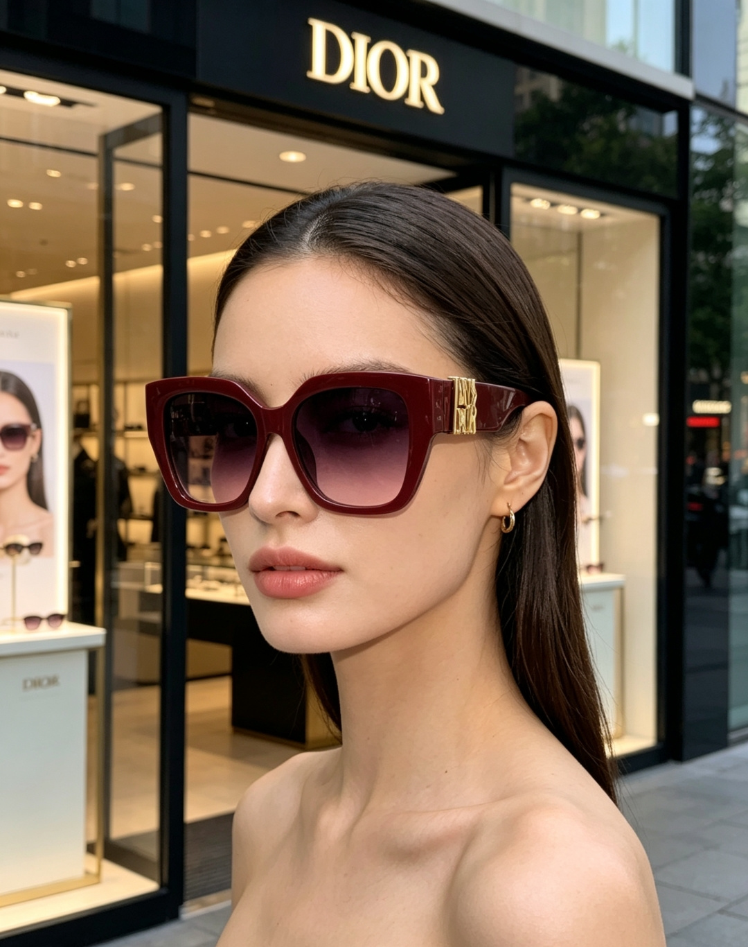 Dior迪奥 2026谁懂啊！这副Dior风玳瑁纹墨镜直接把法式优雅焊在脸上了😭镜腿的金色方标细节真的太