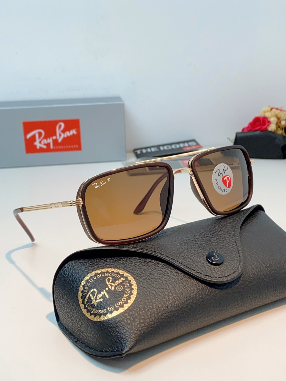 Rayban雷朋 新款 偏光太阳镜  男女同款时尚潮流墨镜驾驶开车休闲太阳眼镜 RB4105 Size:
