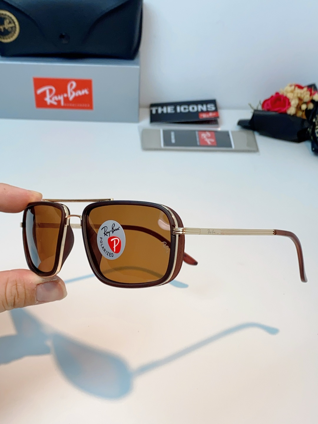 Rayban雷朋 新款 偏光太阳镜  男女同款时尚潮流墨镜驾驶开车休闲太阳眼镜 RB4105 Size: