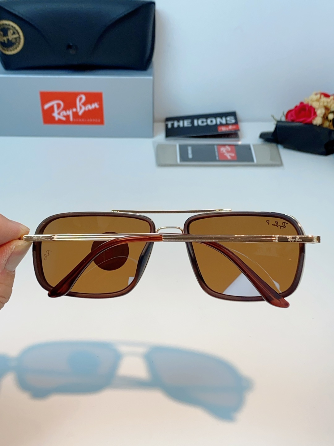 Rayban雷朋 新款 偏光太阳镜  男女同款时尚潮流墨镜驾驶开车休闲太阳眼镜 RB4105 Size: