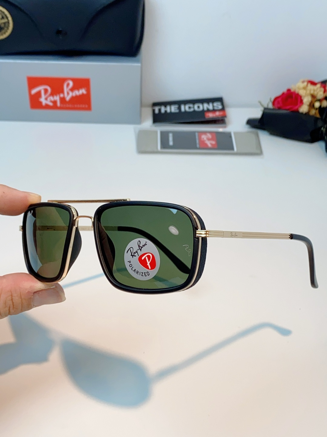Rayban雷朋 新款 偏光太阳镜  男女同款时尚潮流墨镜驾驶开车休闲太阳眼镜 RB4105 Size: