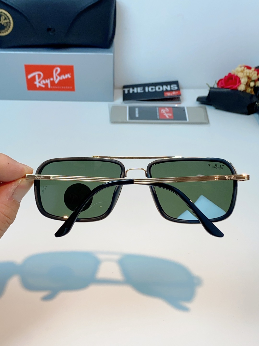 Rayban雷朋 新款 偏光太阳镜  男女同款时尚潮流墨镜驾驶开车休闲太阳眼镜 RB4105 Size: