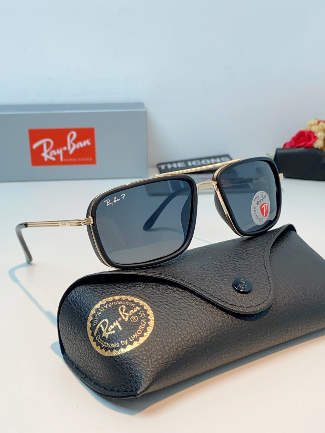 Rayban雷朋 新款 偏光太阳镜  男女同款时尚潮流墨镜驾驶开车休闲太阳眼镜 RB4105 Size: