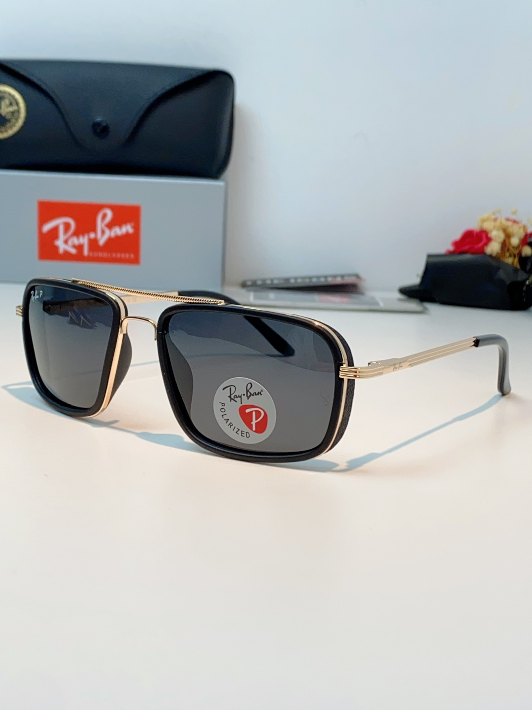 Rayban雷朋 新款 偏光太阳镜  男女同款时尚潮流墨镜驾驶开车休闲太阳眼镜 RB4105 Size: