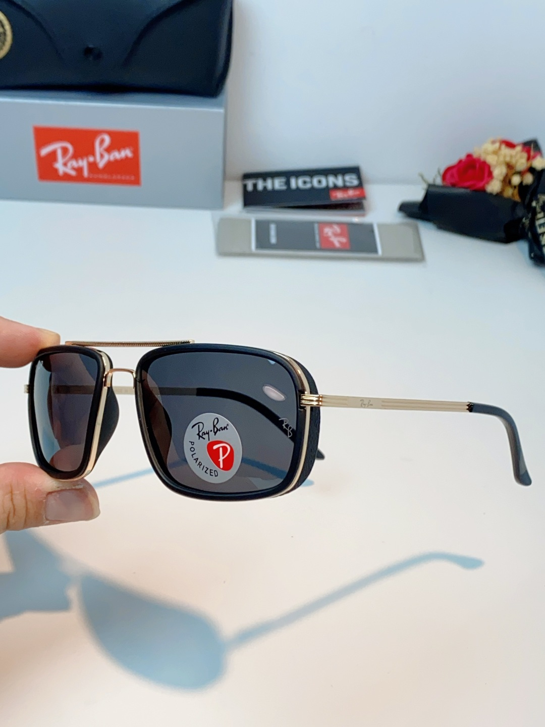 Rayban雷朋 新款 偏光太阳镜  男女同款时尚潮流墨镜驾驶开车休闲太阳眼镜 RB4105 Size: