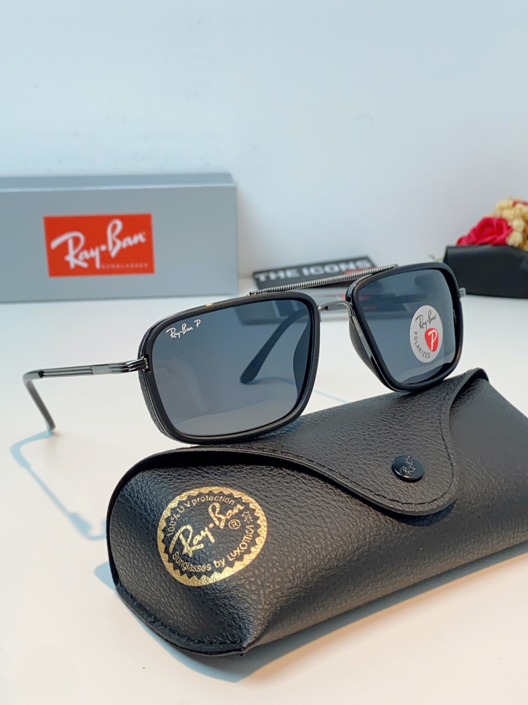 Rayban雷朋 新款 偏光太阳镜  男女同款时尚潮流墨镜驾驶开车休闲太阳眼镜 RB4105 Size: