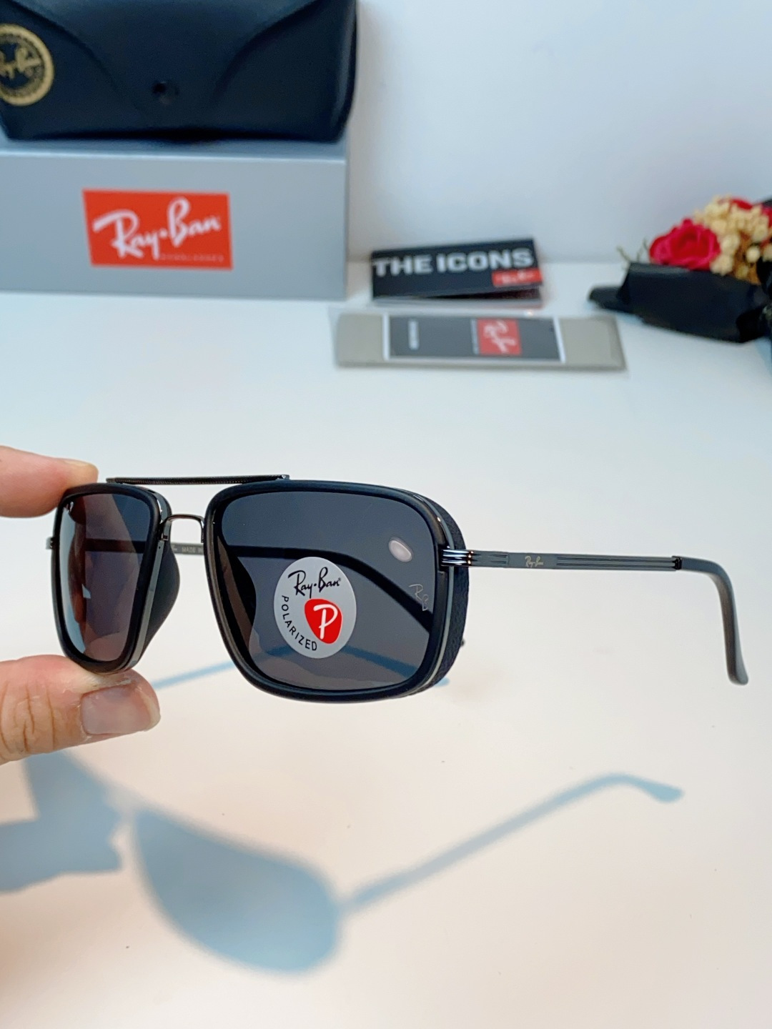 Rayban雷朋 新款 偏光太阳镜  男女同款时尚潮流墨镜驾驶开车休闲太阳眼镜 RB4105 Size: