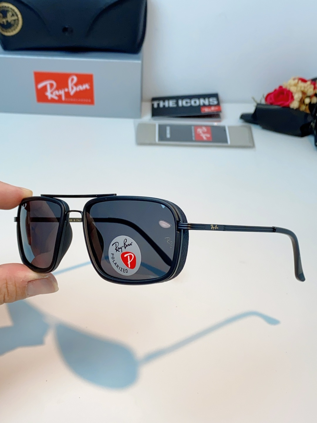 Rayban雷朋 新款 偏光太阳镜  男女同款时尚潮流墨镜驾驶开车休闲太阳眼镜 RB4105 Size: