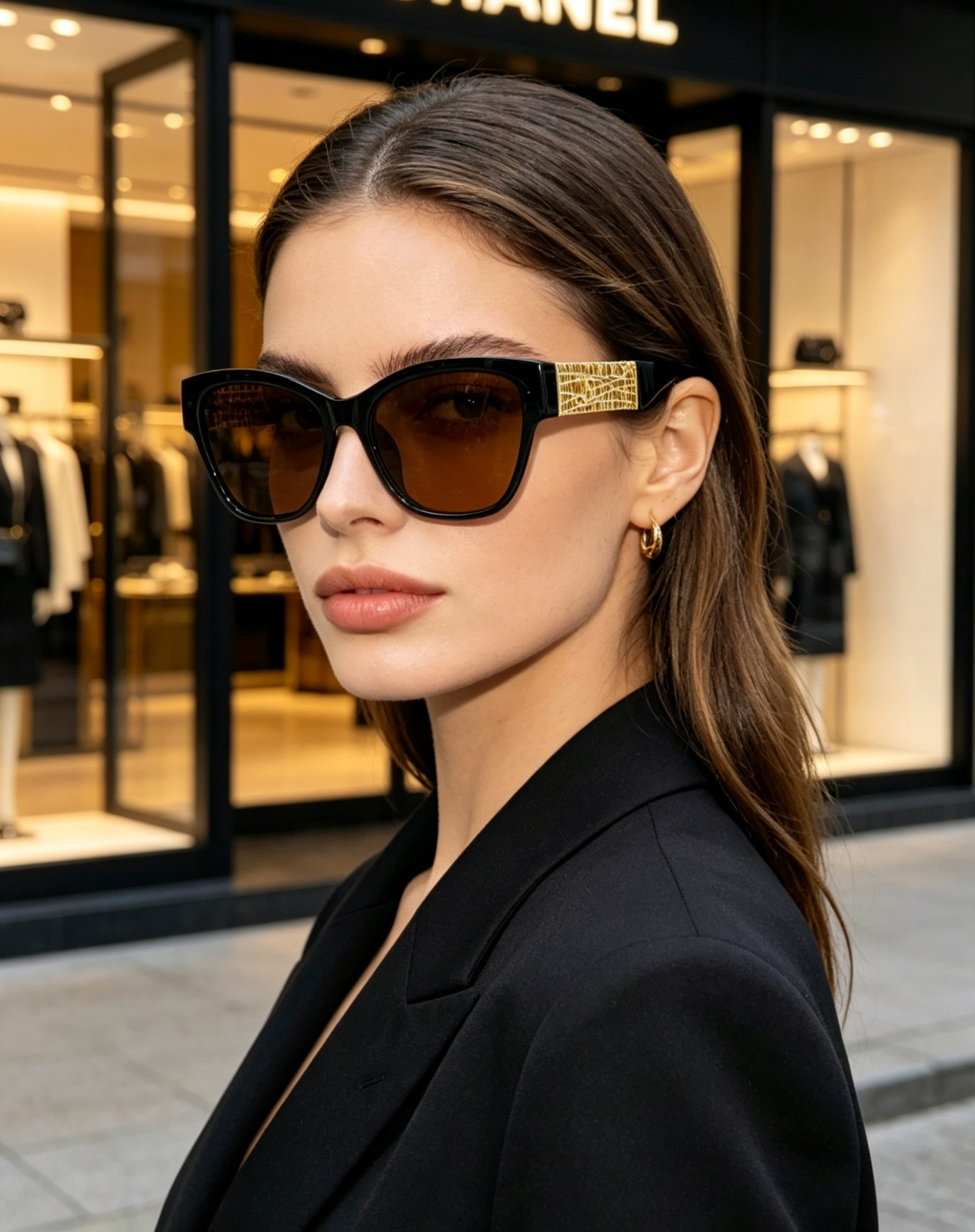 Chanel香奈儿 2026新款金饰墨镜，法式优雅永不落幕，菱格纹×双C，解锁贵气氛围感。通勤出街百搭不