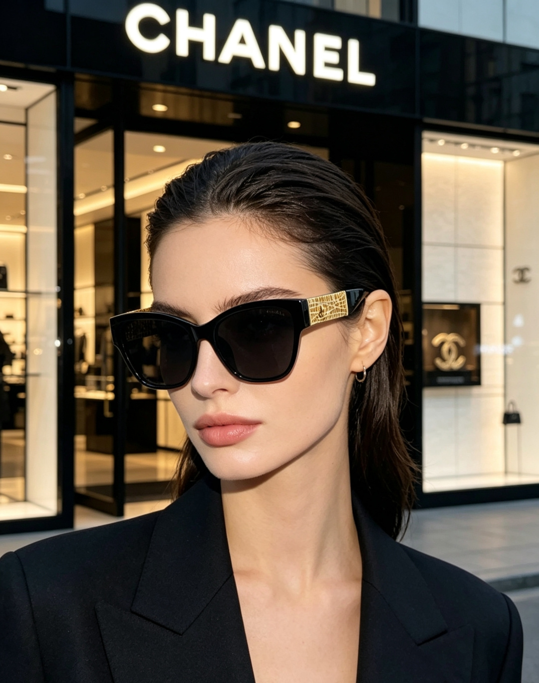 Chanel香奈儿 2026新款金饰墨镜，法式优雅永不落幕，菱格纹×双C，解锁贵气氛围感。通勤出街百搭不