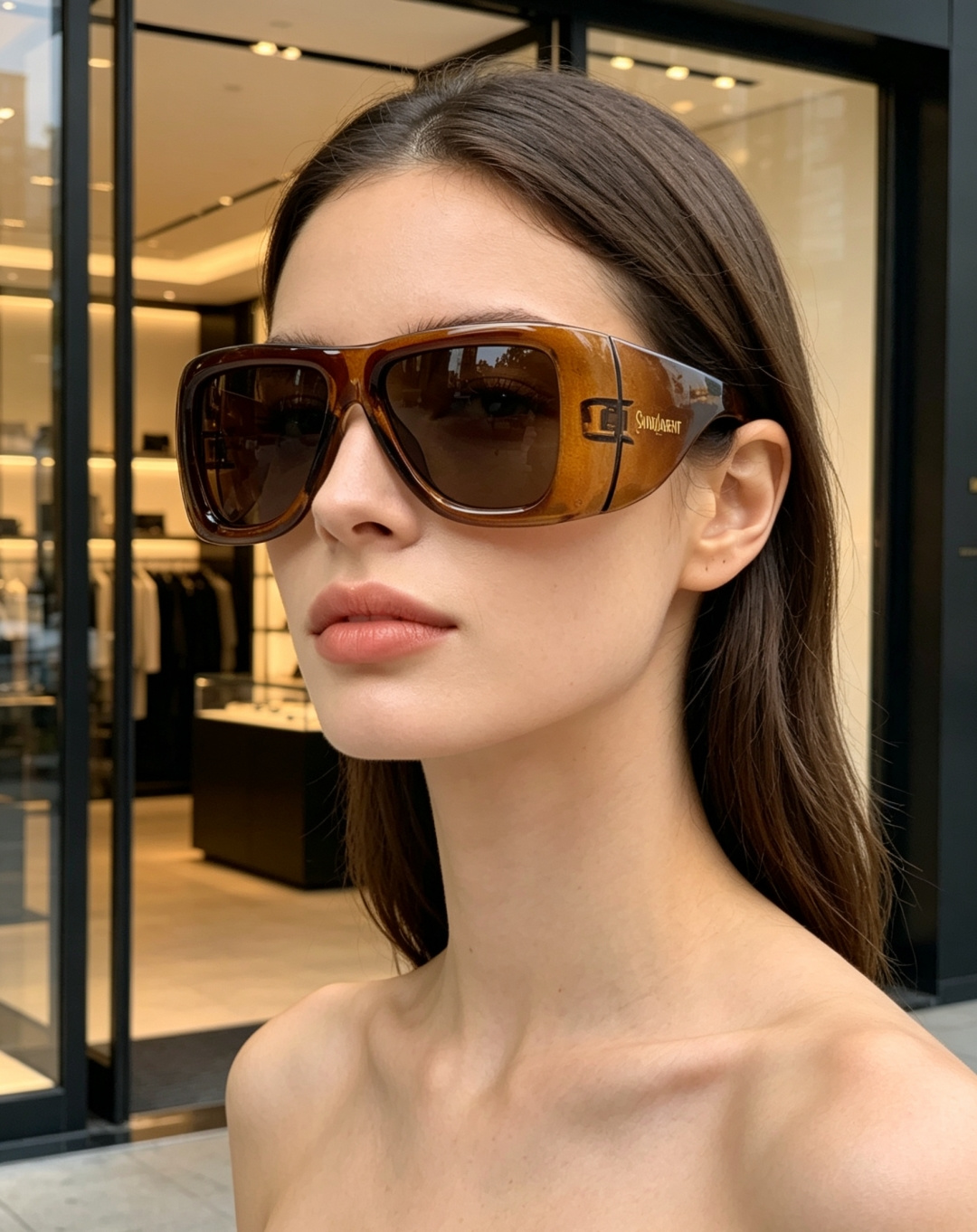 Saint Laurent YSL圣罗兰 谁懂啊！这副YSL风墨镜直接把复古街头感焊在脸上了😭宽边包裹的
