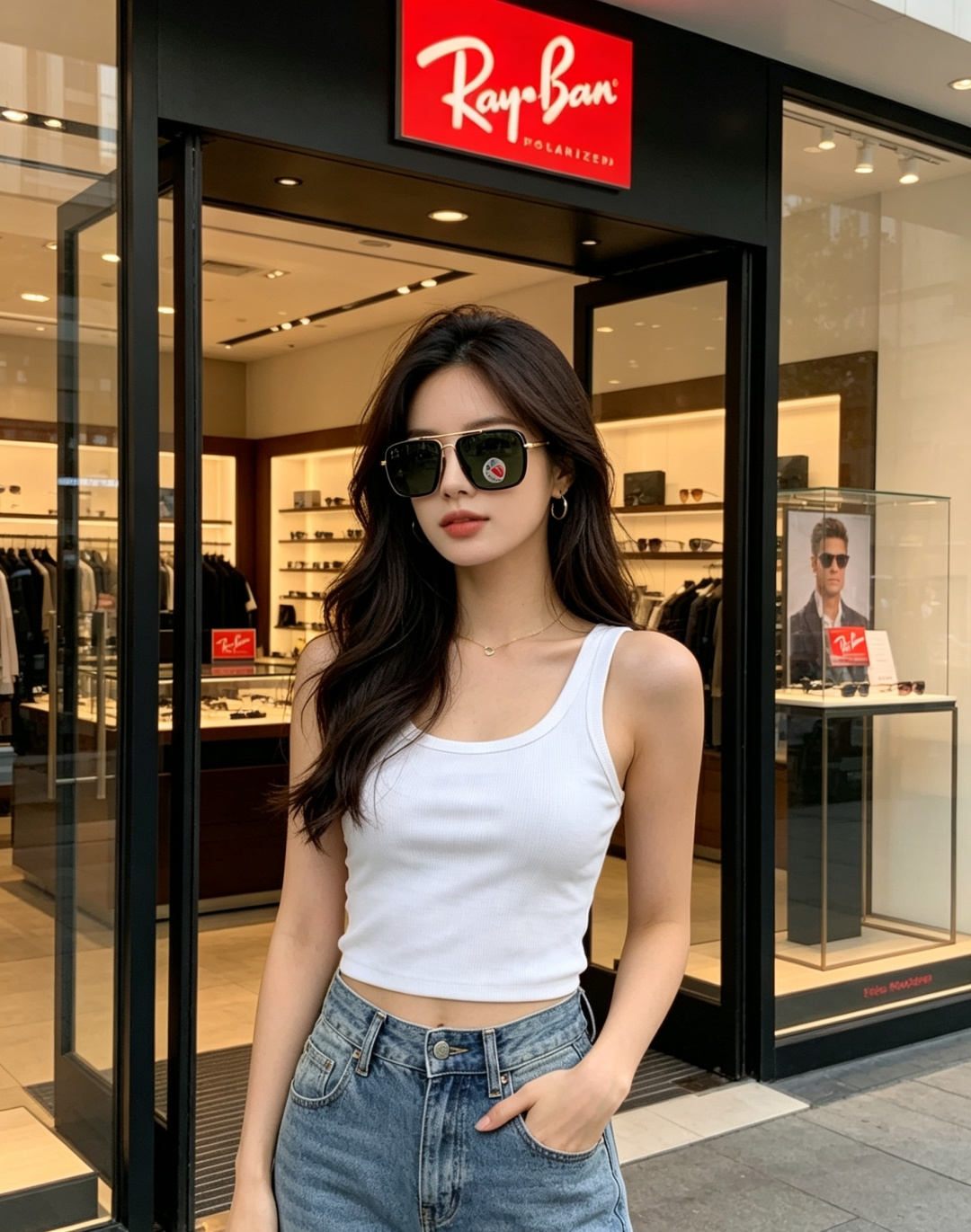 Rayban雷朋 新款 偏光太阳镜  男女同款时尚潮流墨镜驾驶开车休闲太阳眼镜 RB4105 Size: