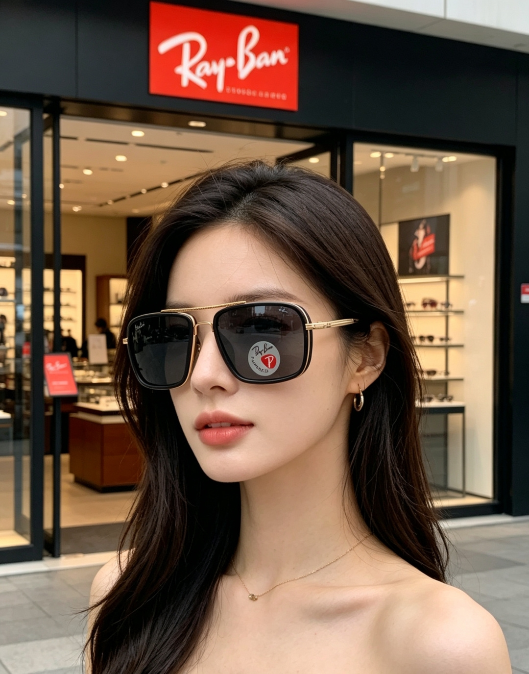 Rayban雷朋 新款 偏光太阳镜  男女同款时尚潮流墨镜驾驶开车休闲太阳眼镜 RB4105 Size:
