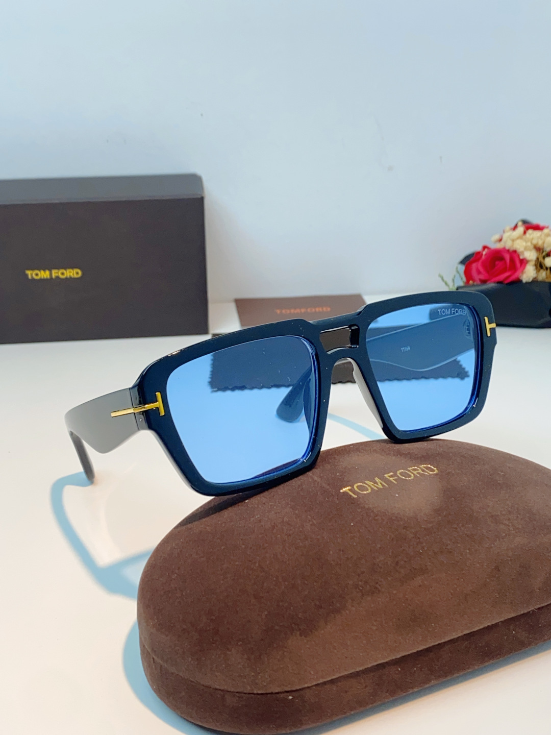 TomFord 汤姆福特 2026新款双梁方形T字个性太阳镜欧美风ins男女防晒墨镜潮流酷太阳眼镜
