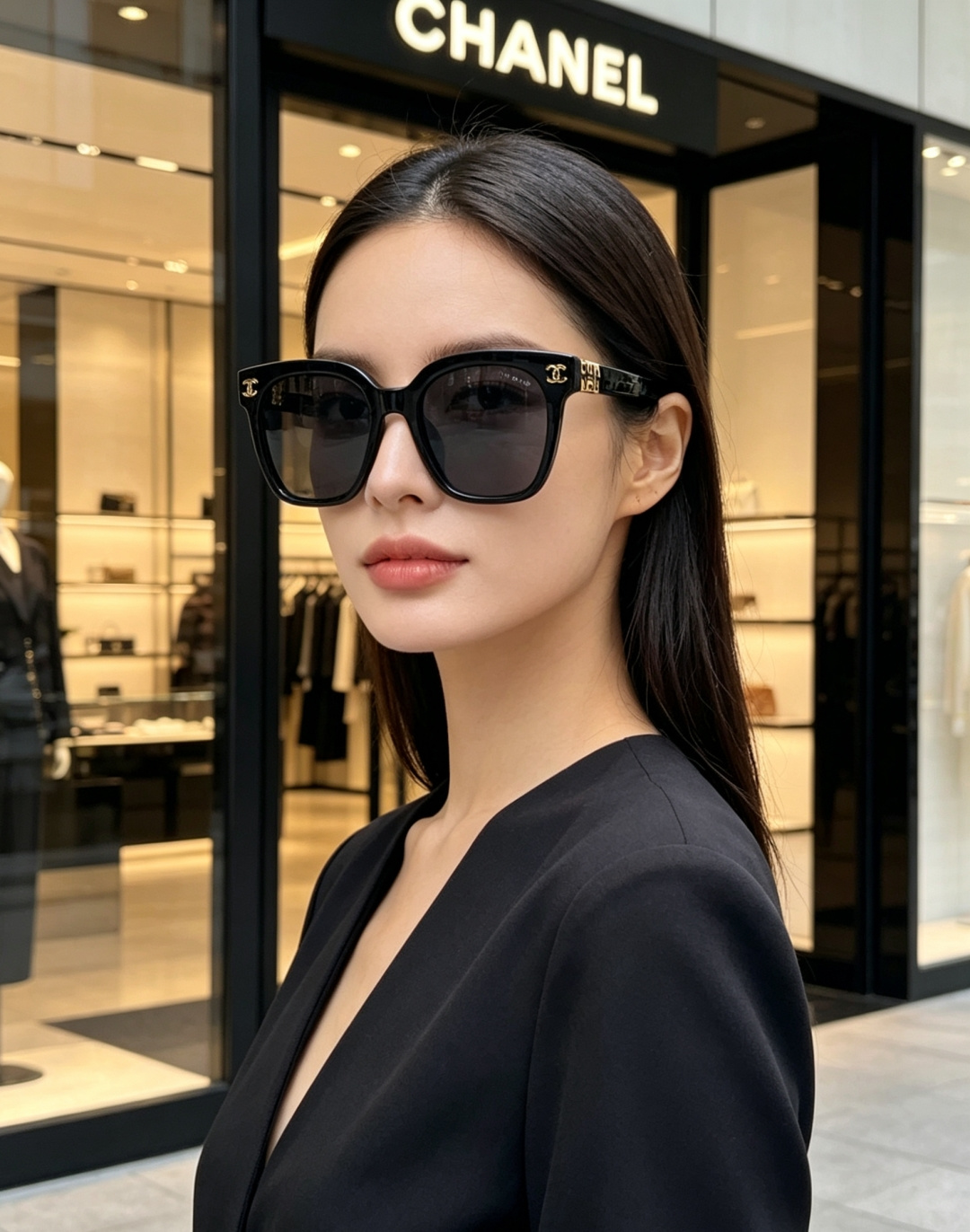 Chanel香奈儿 2026新款经典墨镜，是日常用和搭配都很合适的百搭款，镜腿上有香奈儿标志性的双C金属