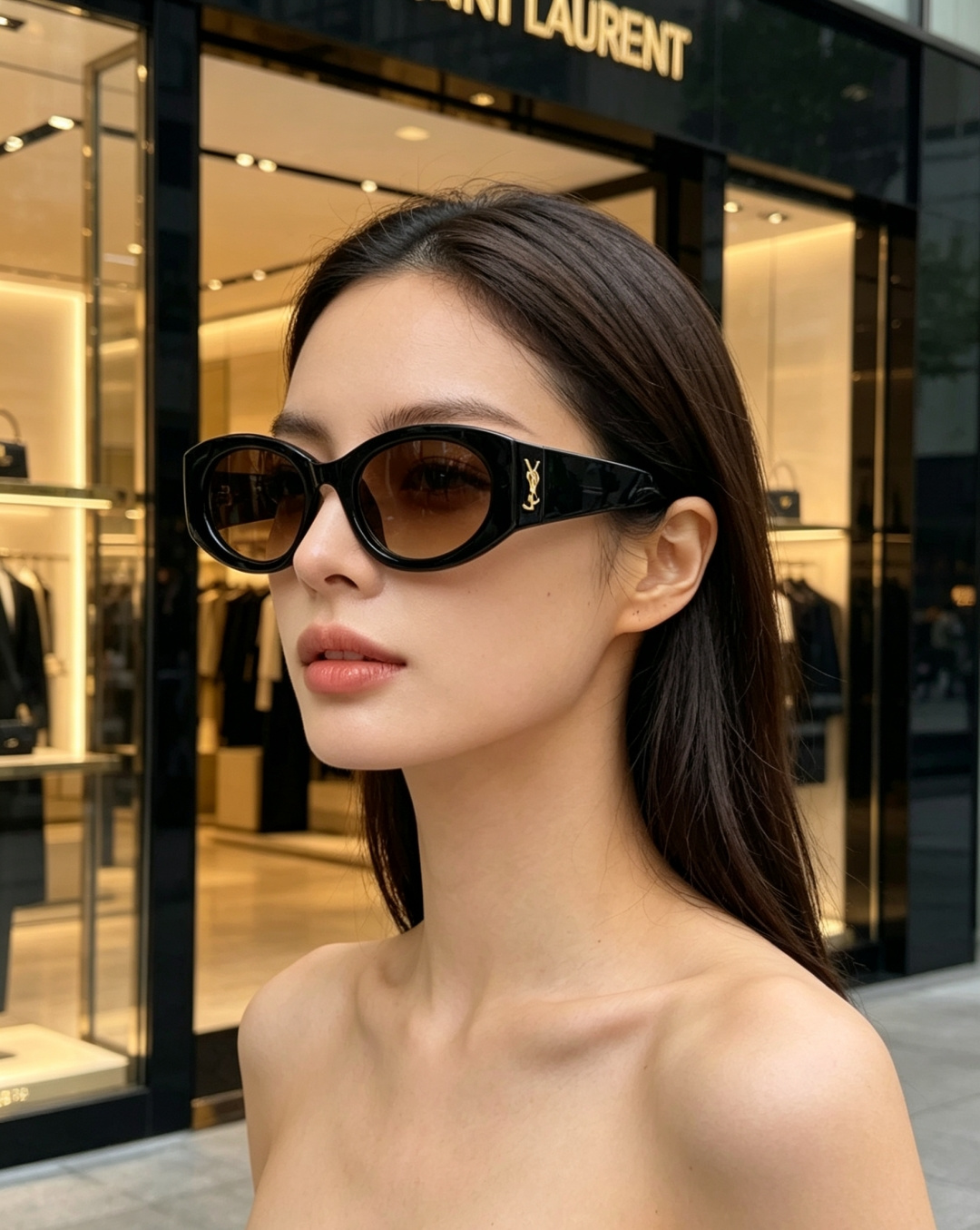 Saint Laurennt圣罗兰 经典猫眼椭圆太阳镜 这副YSL太阳镜，是把复古Y2K与法式酷感拿捏得