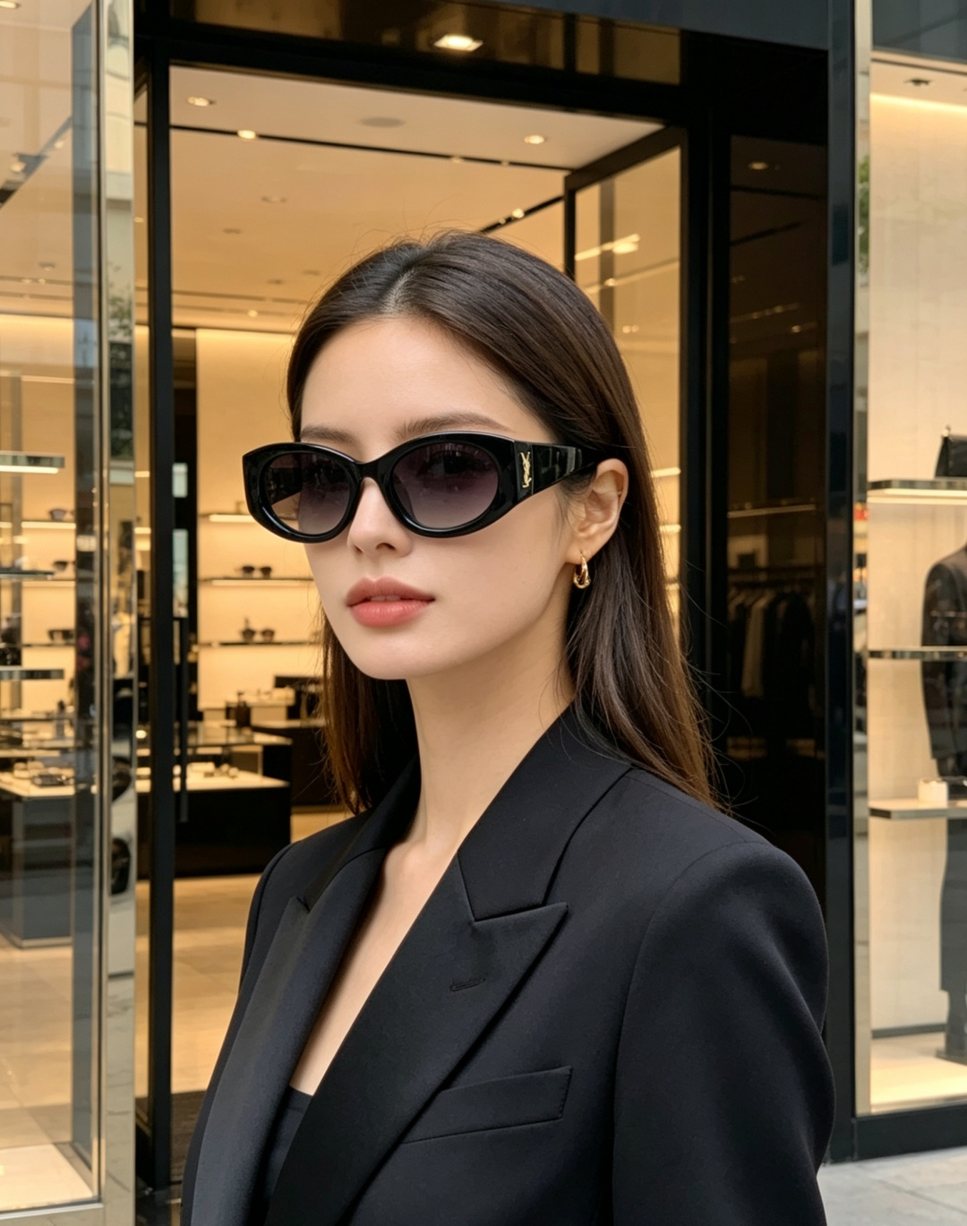 Saint Laurennt圣罗兰 经典猫眼椭圆太阳镜 这副YSL太阳镜，是把复古Y2K与法式酷感拿捏得