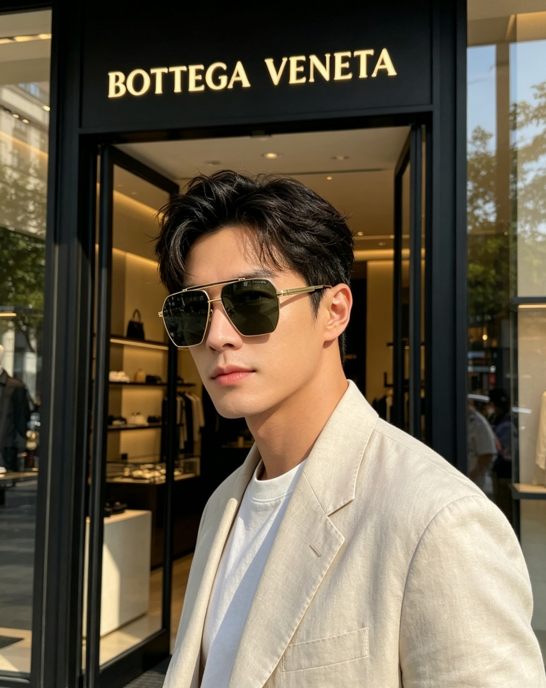BOTTEGA VENETA宝缇嘉 2026新款金属飞行员款太阳镜，完美诠释了品牌标志性的极简主义美学。
