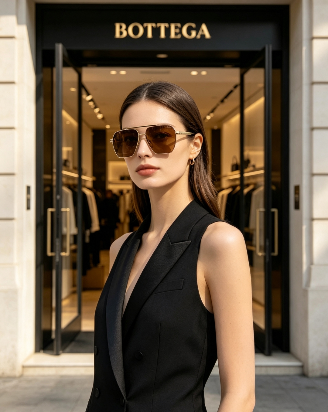 BOTTEGA VENETA宝缇嘉 2026新款金属飞行员款太阳镜，完美诠释了品牌标志性的极简主义美学。