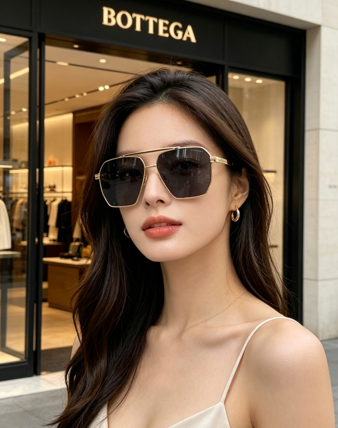 BOTTEGA VENETA宝缇嘉 2026新款金属飞行员款太阳镜，完美诠释了品牌标志性的极简主义美学。