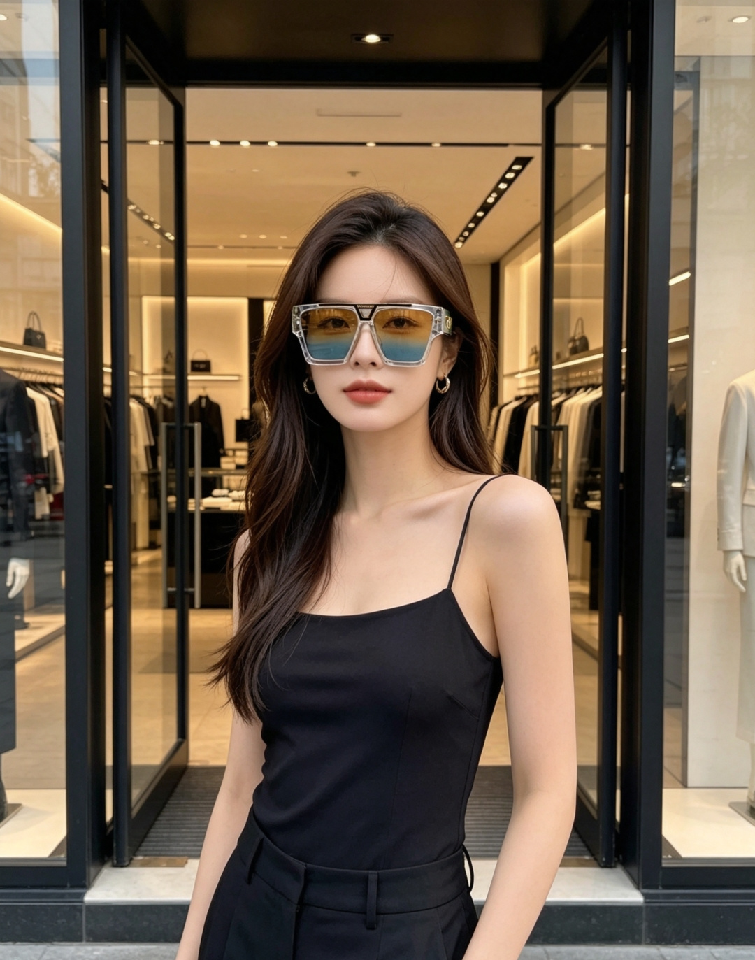 Dolce&Gabbana杜嘉班纳 2026重磅方正大框墨镜，自带意式奢华气场。亮黑高光泽粗框搭配立体金