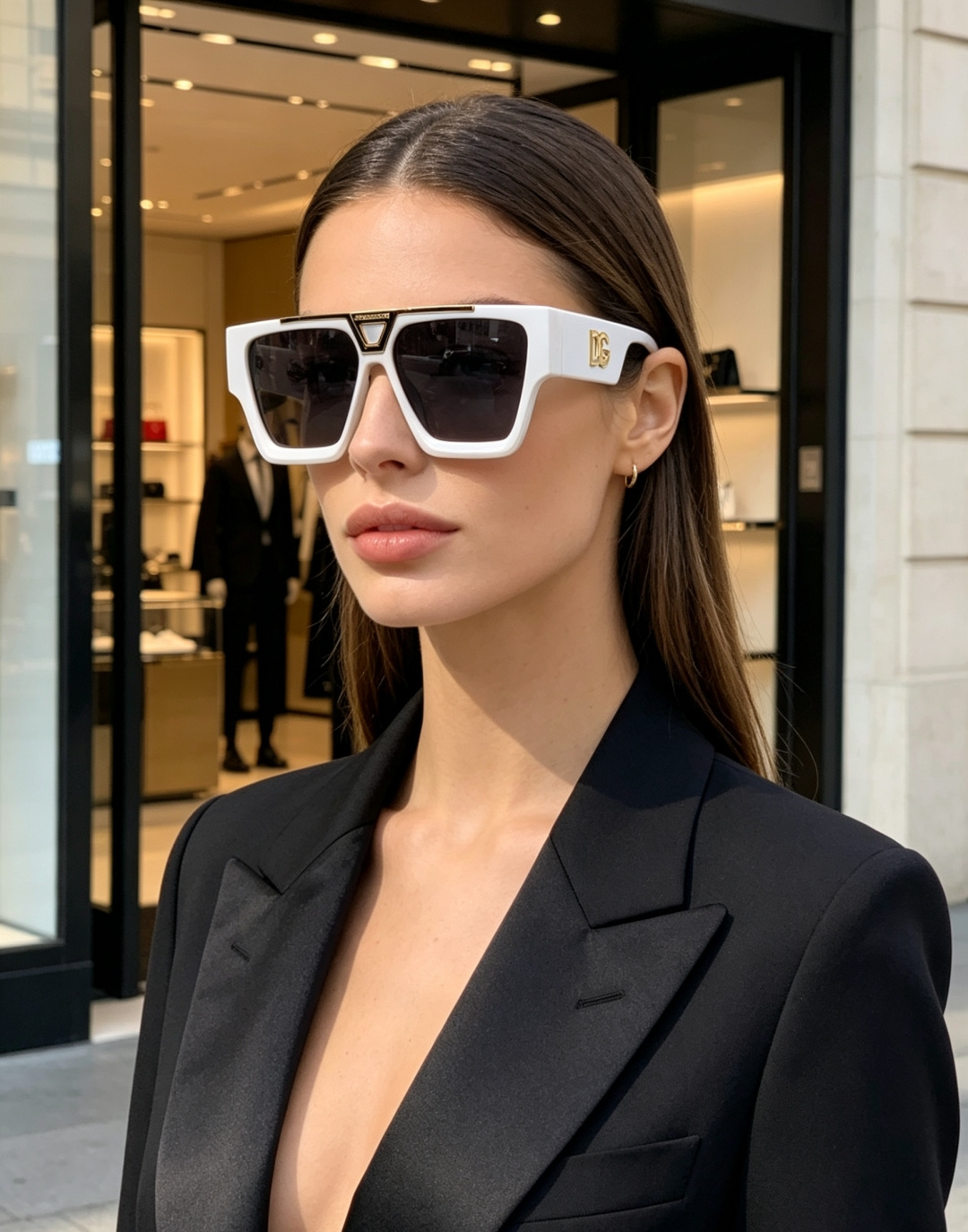 Dolce&Gabbana杜嘉班纳 2026重磅方正大框墨镜，自带意式奢华气场。亮黑高光泽粗框搭配立体金