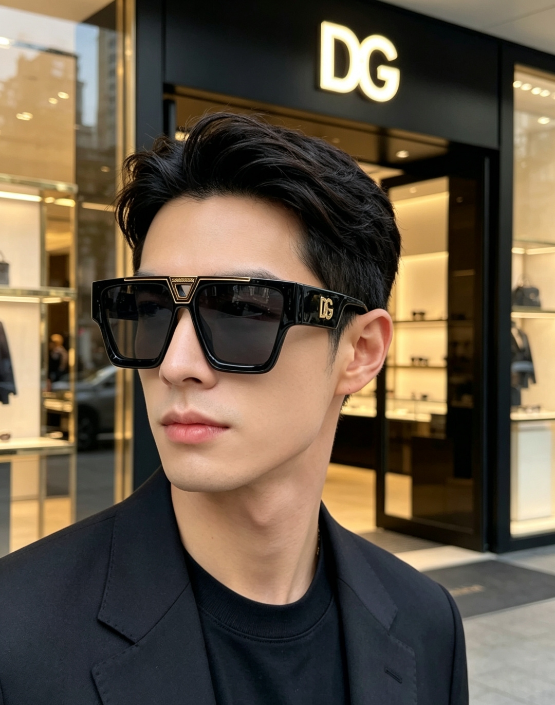 Dolce&Gabbana杜嘉班纳 2026重磅方正大框墨镜，自带意式奢华气场。亮黑高光泽粗框搭配立体金