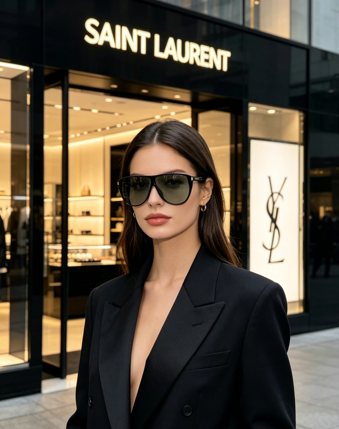 Saint Laurent圣罗兰 2026新款复刻法式复古飞行镜经典版型，这副YSL一体式风镜自带随性高
