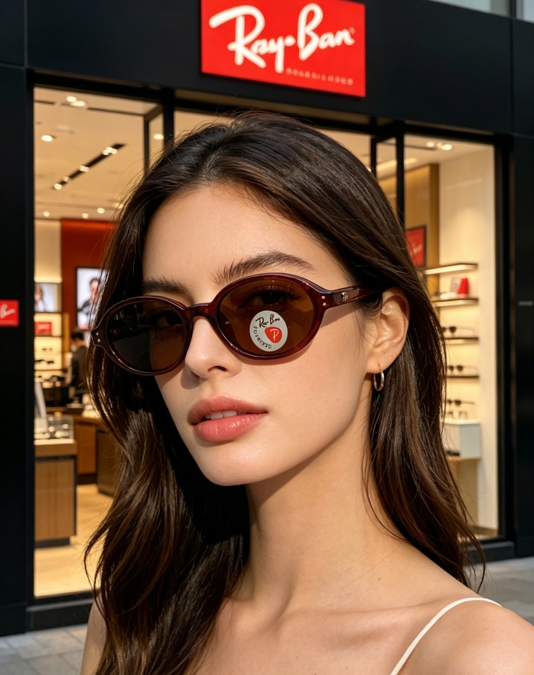RayBan雷朋 2026新款复古椭圆偏光墨镜｜千禧辣妹本命镜框，自带90年代复古滤镜的椭圆小框，利落黑