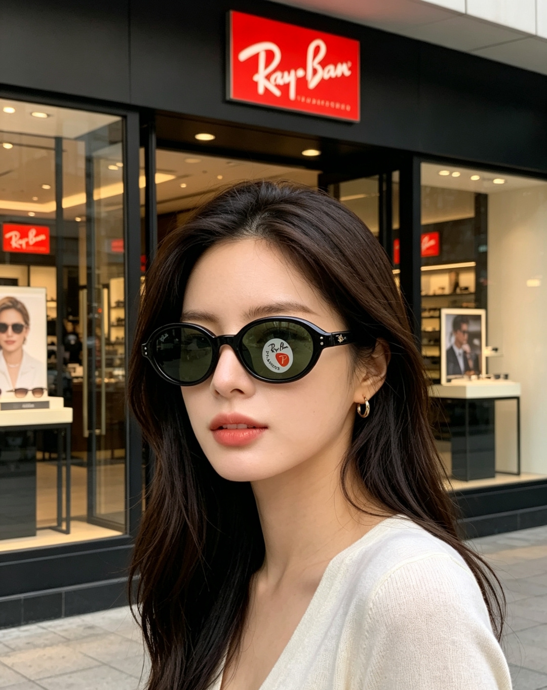 RayBan雷朋 2026新款复古椭圆偏光墨镜｜千禧辣妹本命镜框，自带90年代复古滤镜的椭圆小框，利落黑