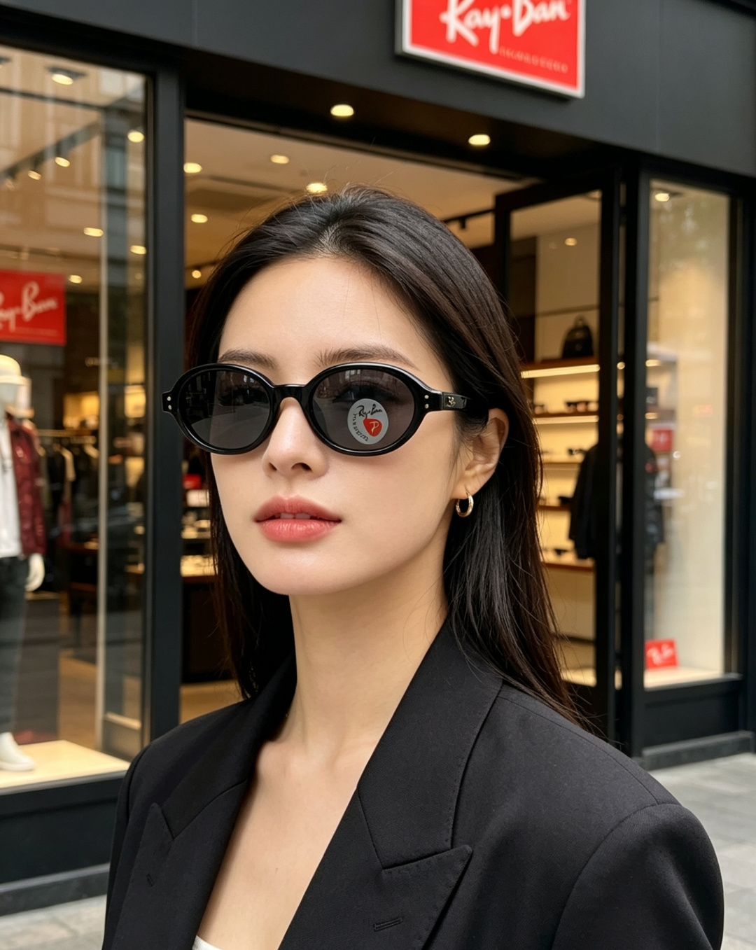 RayBan雷朋 2026新款复古椭圆偏光墨镜｜千禧辣妹本命镜框，自带90年代复古滤镜的椭圆小框，利落黑