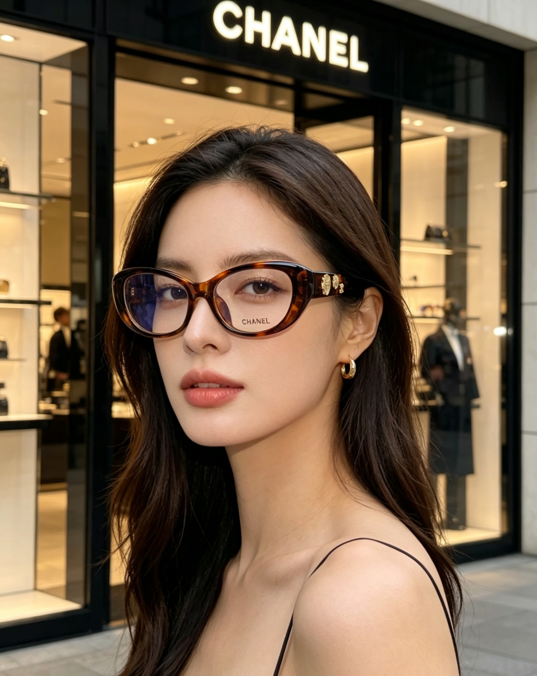 Chanel香奈儿 2026经典窄框猫眼椭圆版型，自带90年代复古滤镜，流畅上扬的镜框线条，柔和修饰脸颊