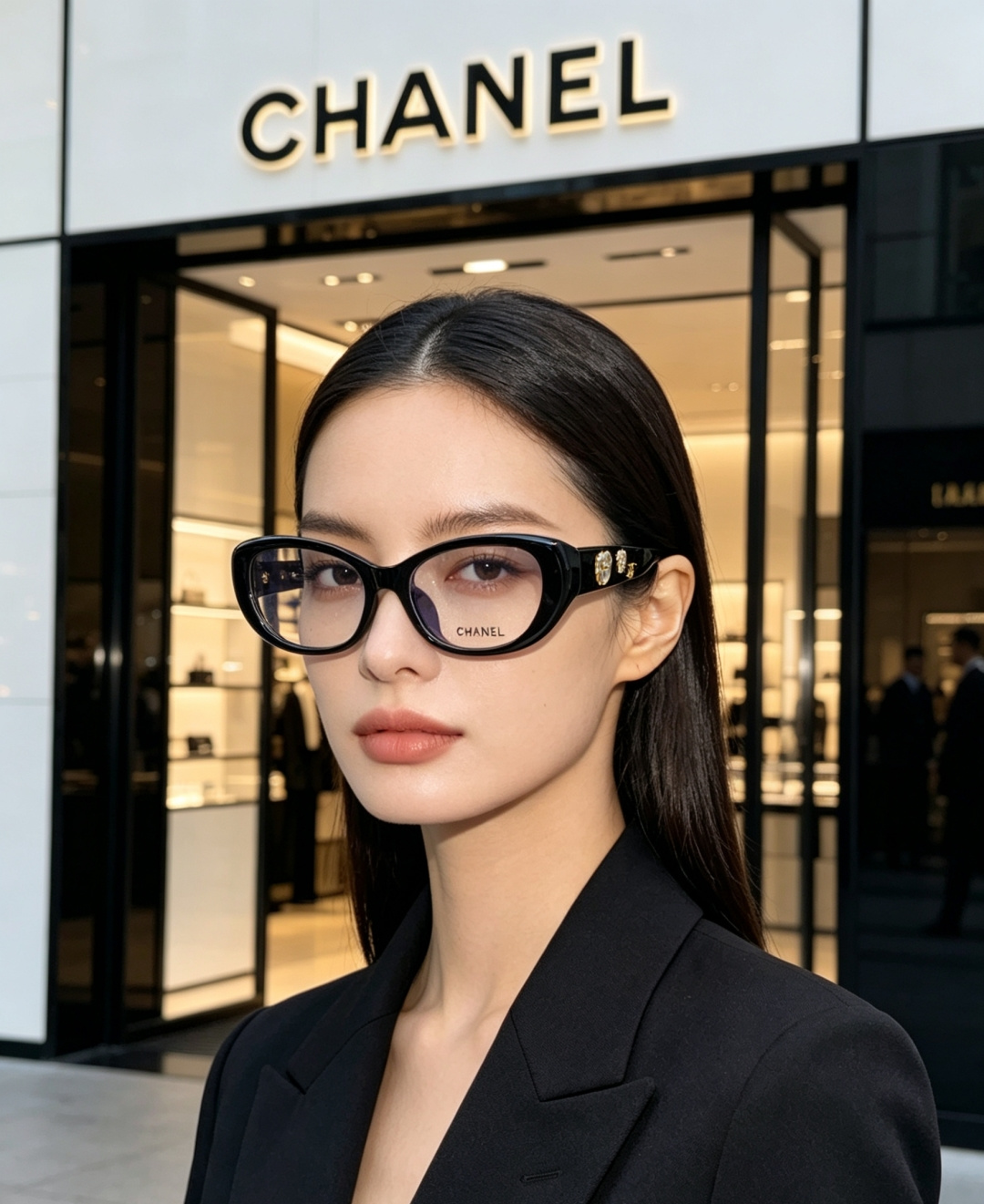 Chanel香奈儿 2026经典窄框猫眼椭圆版型，自带90年代复古滤镜，流畅上扬的镜框线条，柔和修饰脸颊