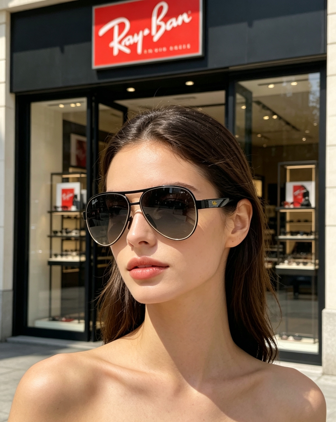 RayBan雷朋 2026新款飞行员蛤蟆镜，永不过时的爆款版型。哑光黑金属镜架硬朗利落，镜腿精致菱格纹理