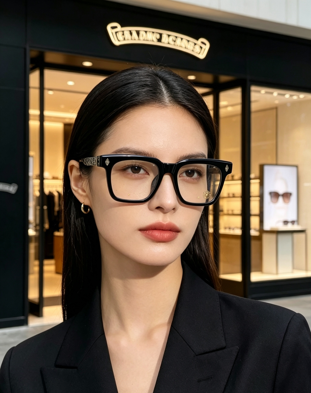 Chrome Hearts 克罗心 2026新款经典黑粗方框版型，利落方正轮廓，强效修饰圆脸、鹅蛋脸、方