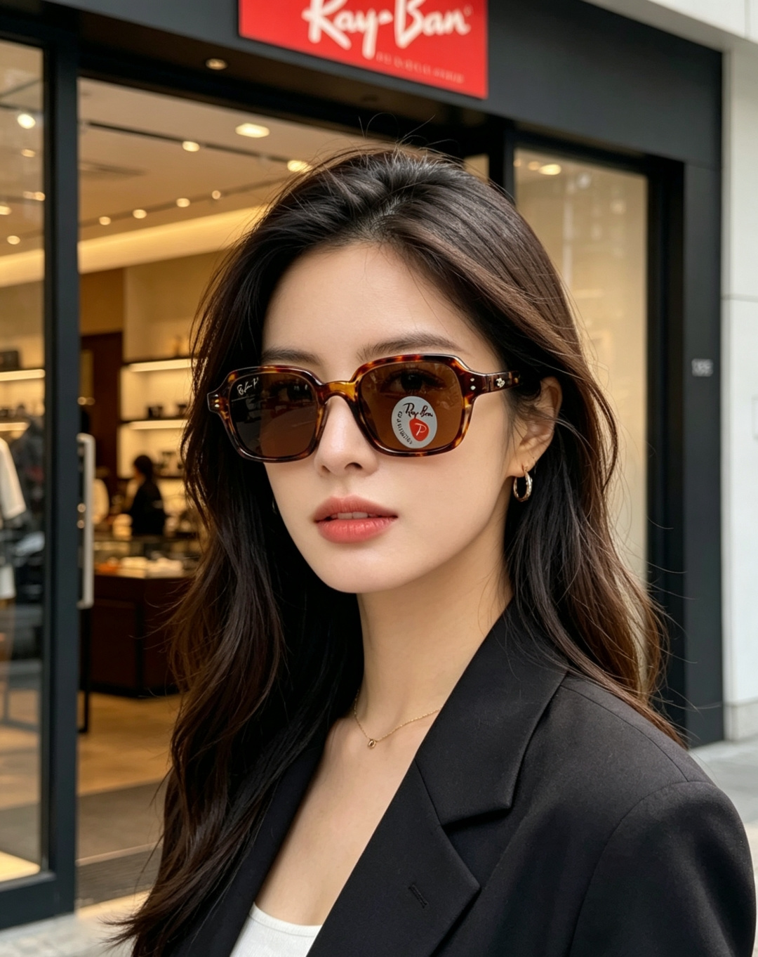 RayBan雷朋 自带复古滤镜的小方框偏光墨镜，利落窄方版型，刚好修饰颧骨与宽下颌，圆脸、方脸都能轻松驾