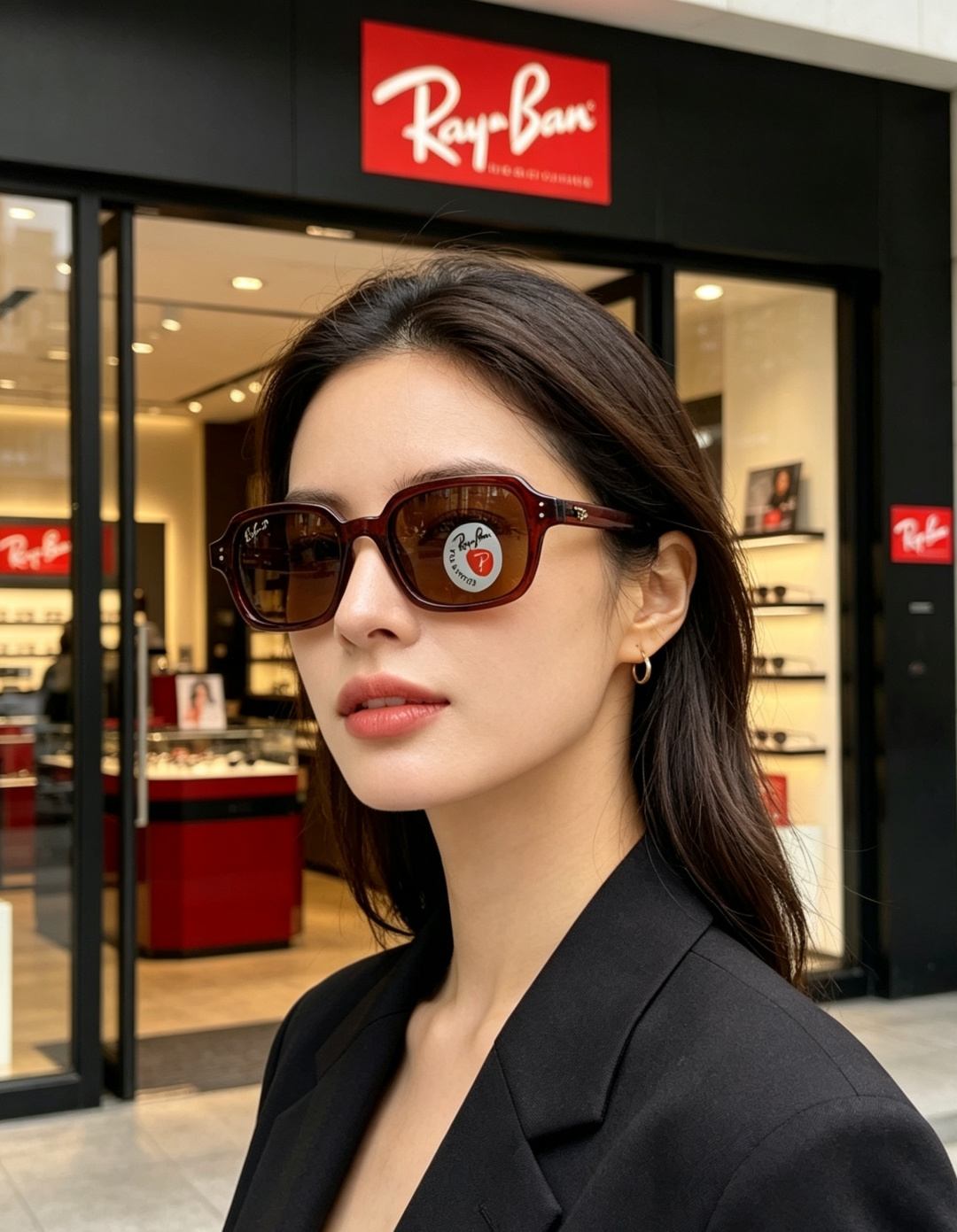 RayBan雷朋 自带复古滤镜的小方框偏光墨镜，利落窄方版型，刚好修饰颧骨与宽下颌，圆脸、方脸都能轻松驾