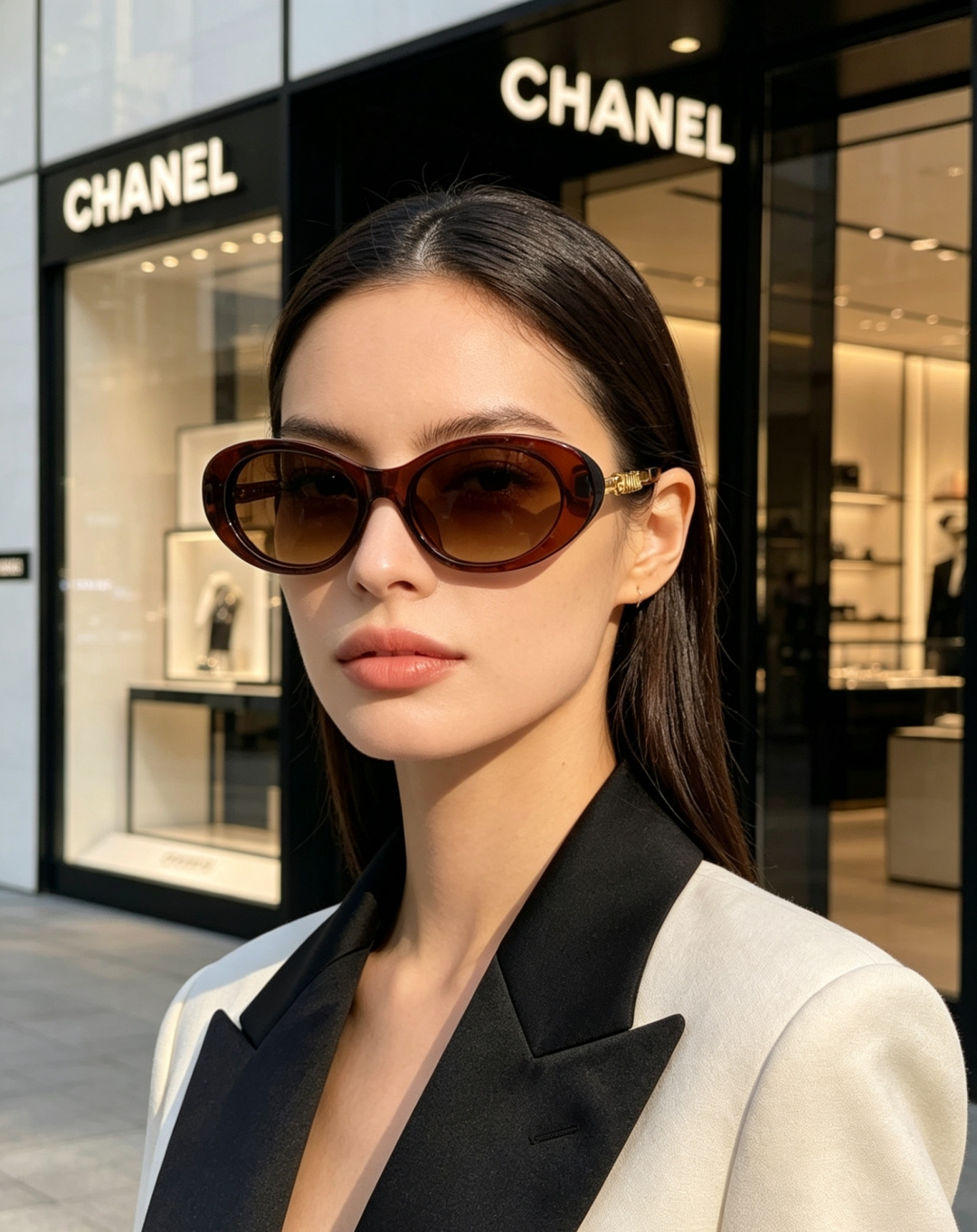 Chanel香奈儿 2026最新复古猫眼椭圆墨镜｜辣妹氛围感焊在脸上，谁能拒绝这副椭圆猫眼墨镜！自带90
