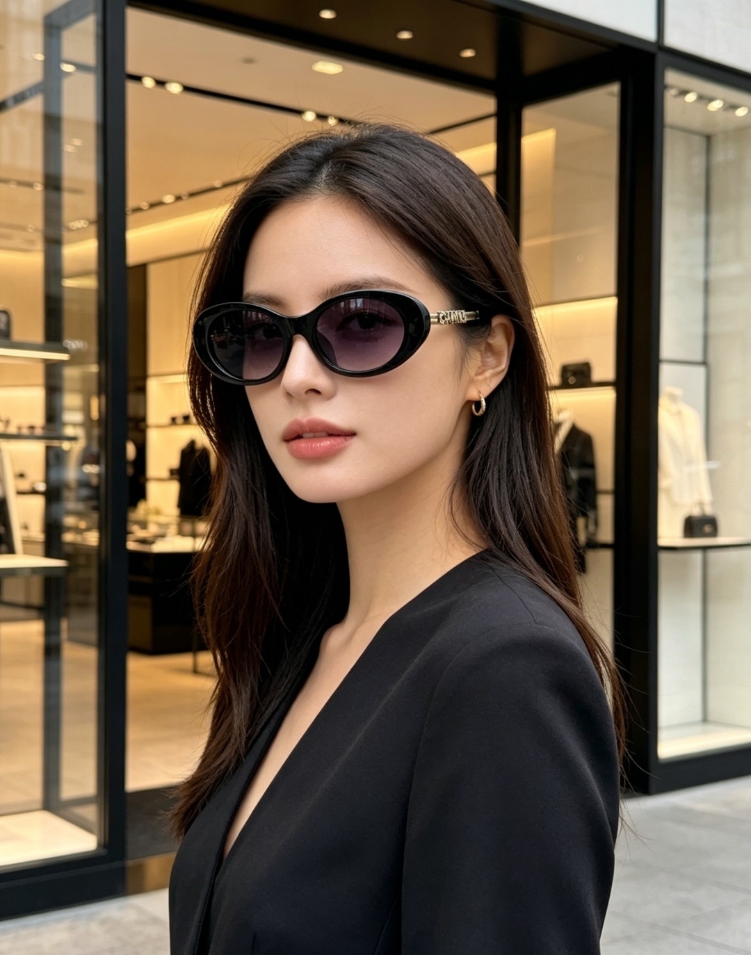 Chanel香奈儿 2026最新复古猫眼椭圆墨镜｜辣妹氛围感焊在脸上，谁能拒绝这副椭圆猫眼墨镜！自带90