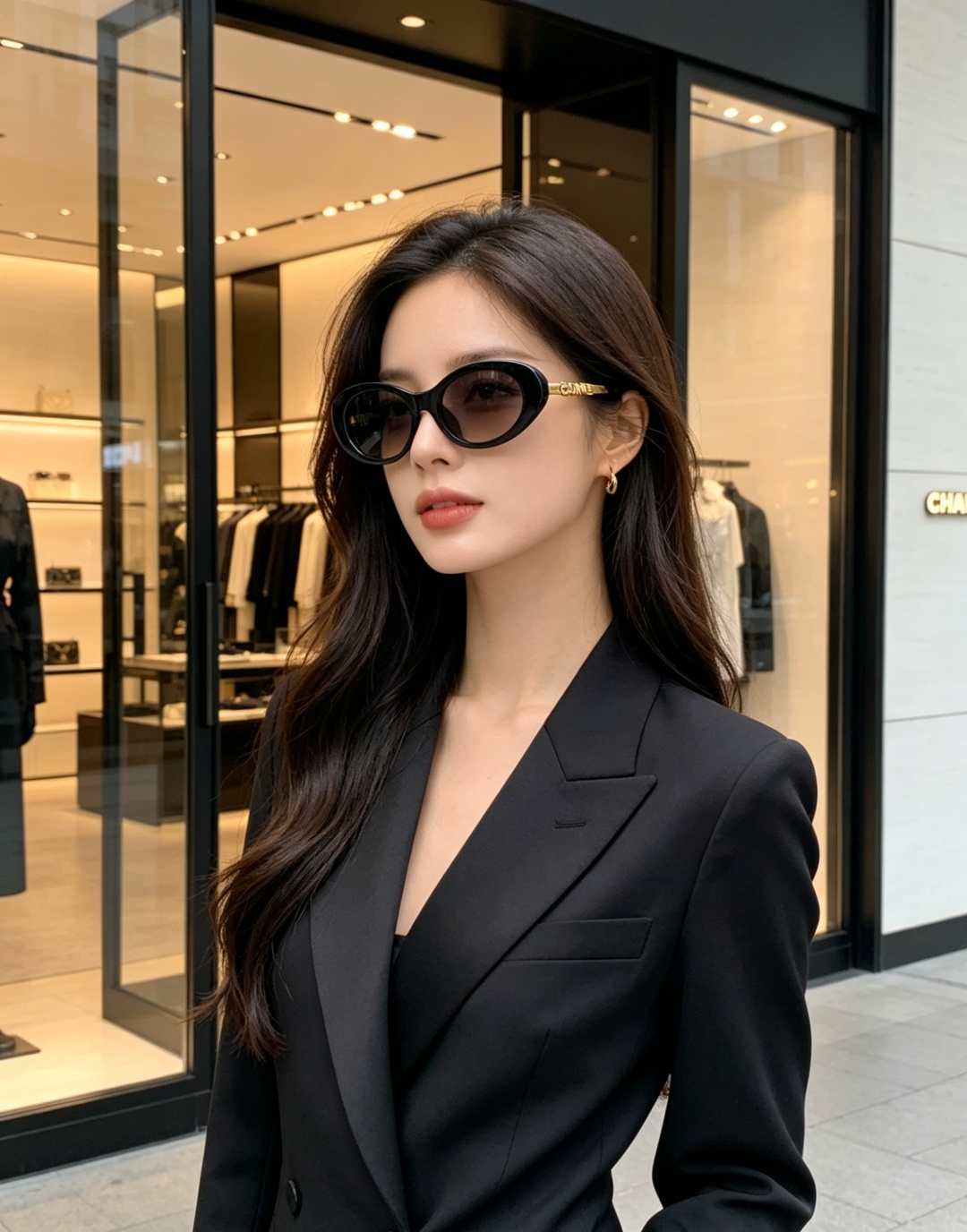 Chanel香奈儿 2026最新复古猫眼椭圆墨镜｜辣妹氛围感焊在脸上，谁能拒绝这副椭圆猫眼墨镜！自带90