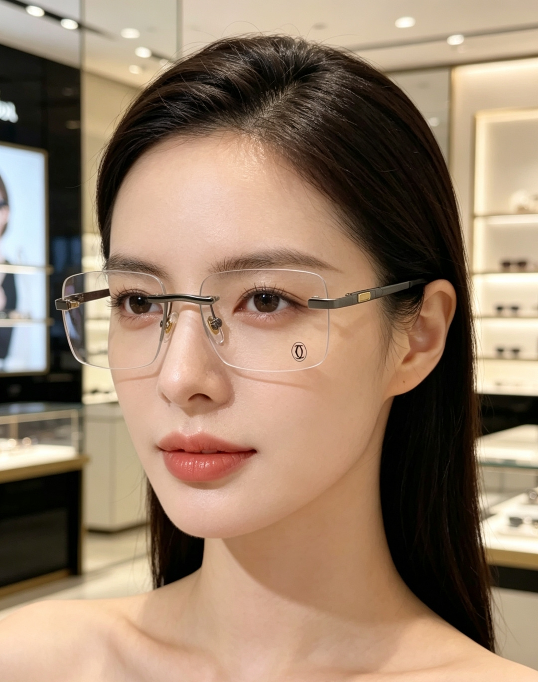 Cartier卡地亚 2026新款 揽佬同款说唱无框太阳镜时尚切边太阳眼镜欧美男防晒墨镜中古男女通用