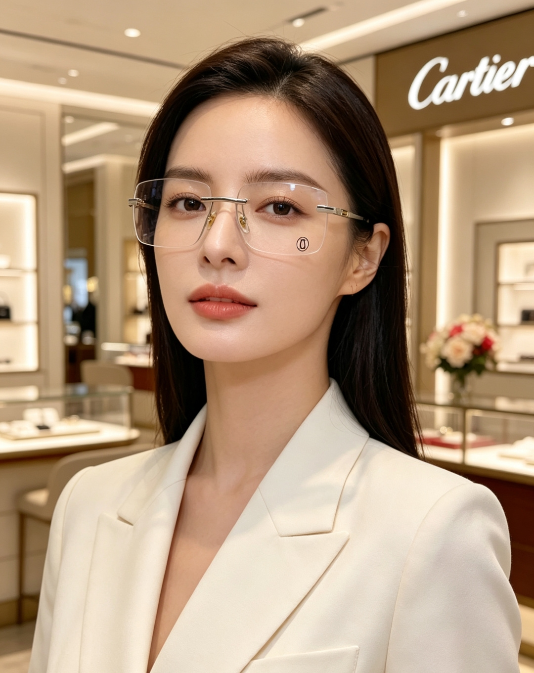 Cartier卡地亚 2026新款 揽佬同款说唱无框太阳镜时尚切边太阳眼镜欧美男防晒墨镜中古男女通用