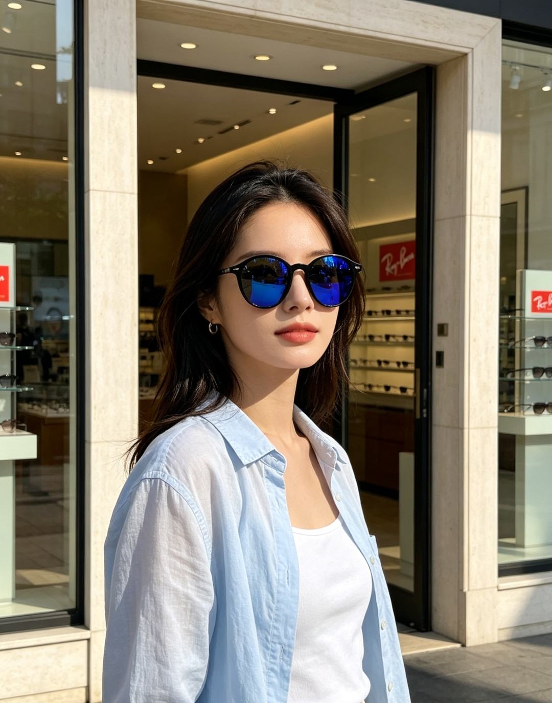 RayBan雷朋 2026新款经典小圆框偏光墨镜上线专柜，复古耐看不挑穿搭，偏光镜片防晒护眼，简约黑框低